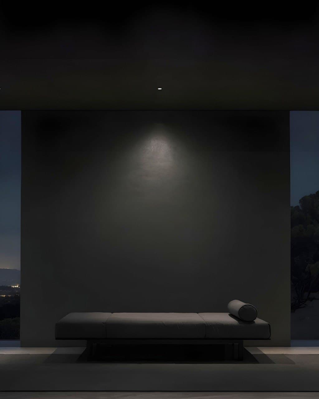 Proyecto interior con iluminación cálida en capas